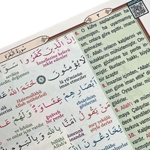 Kelime Kelime Satıraltı Meal Ve Türkçe Okunuşlu Kur'an-ı Kerîm Transkr