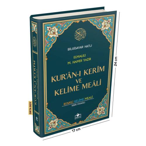 Kuranı Kerim Bilgisayar Hatlı Renkli Kelime Meali Orta Boy Yeşil