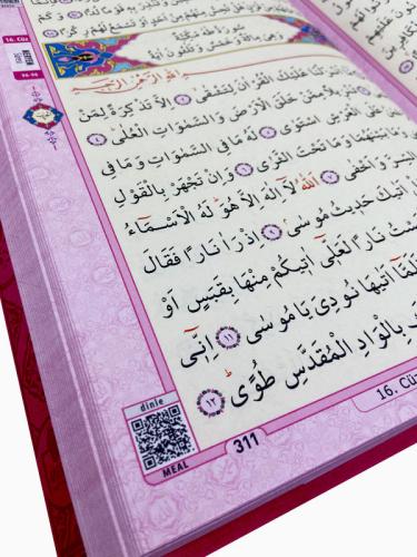 Kur’ân-ı Kerim Bilgisiyar Hatlı Orta Boy Pembe Renk